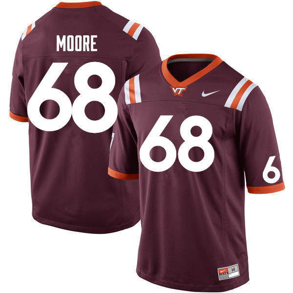 Men #68 Kaden Moore Virginia Tech Hokies College Football Jersey Sale-Maroon